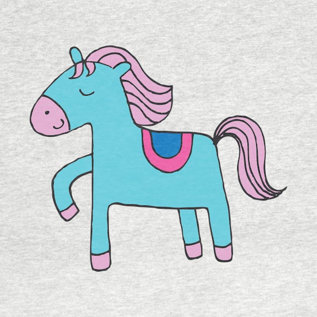 Happy Pony - sky blue and pink by Cecca Designs by Cecca